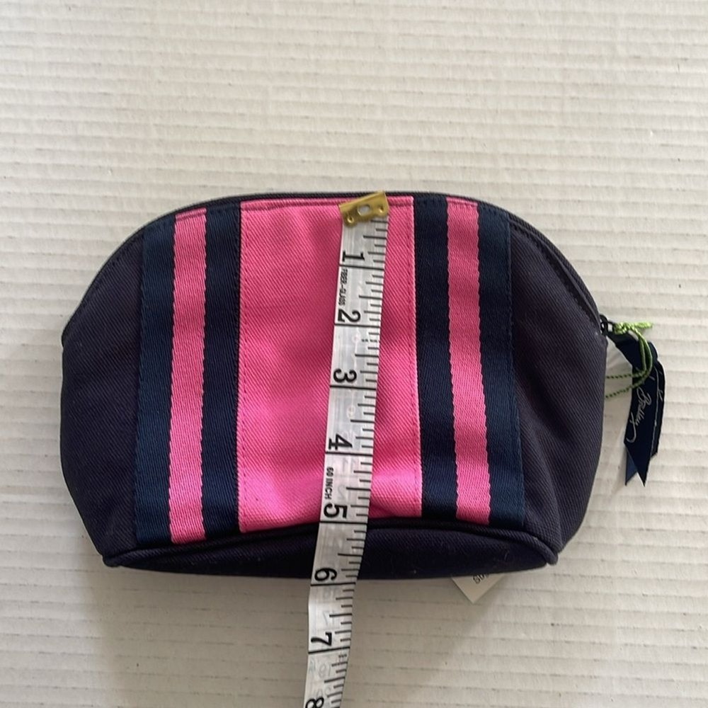 Vera Bradley Colorblock Cosmetic Pouch Canvas Navy Pink Blue 13575-154 NWT - Picture 4 of 5